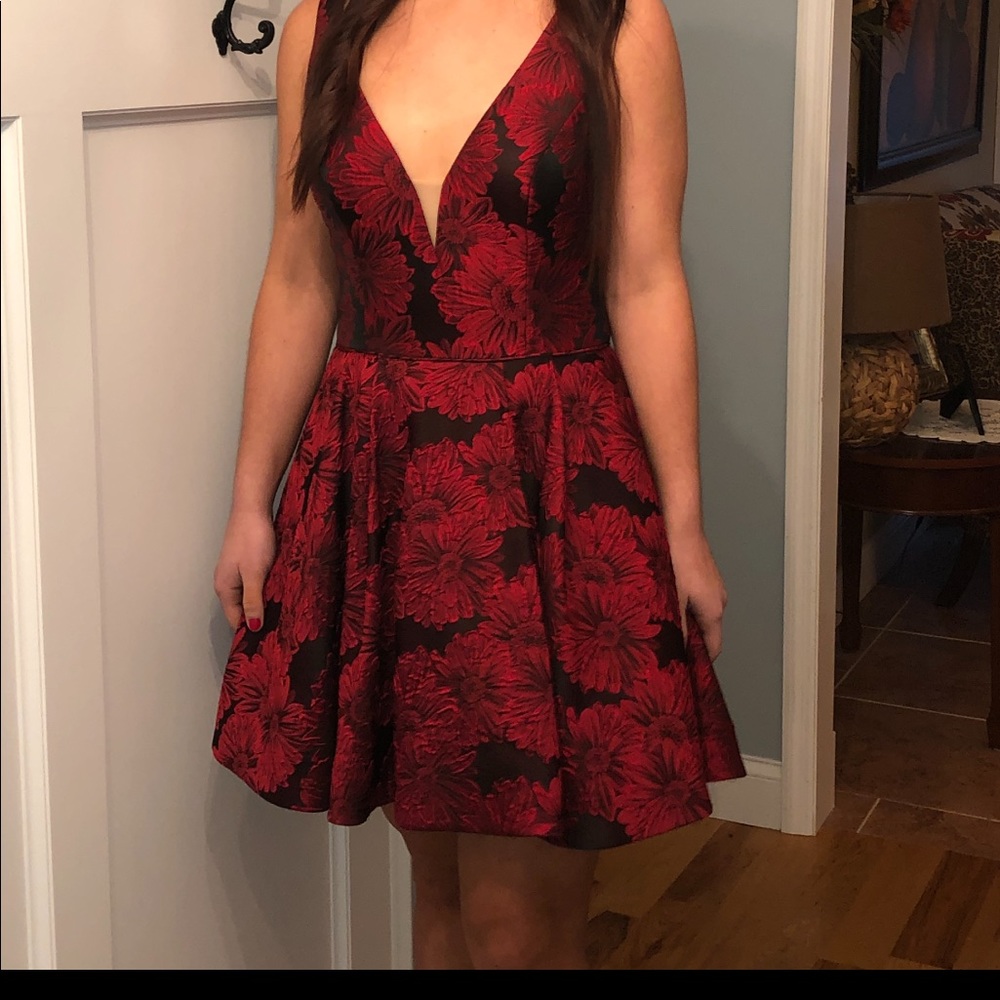 Sherri Hill Red Formal Cocktail Homecoming Dress